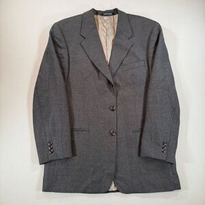 Lorenzo Latini Mens 40R‎ Silk Wool Blazer Grey Blue Textured Sport Coat Canada